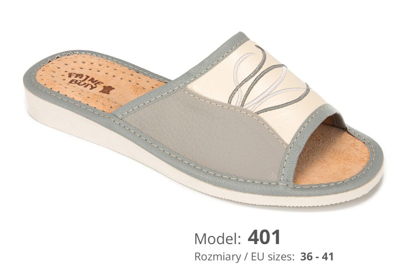 Women's leather slippers (catalog no. 401)
