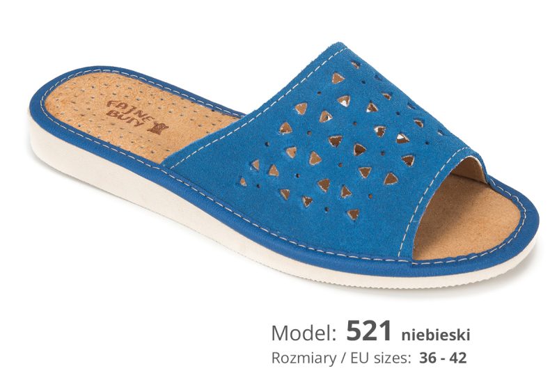 Women's blue slippers (catalog no. 521)