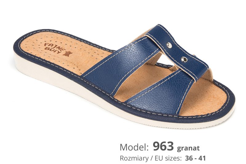 Women's slippers (catalog number 963) navy blue