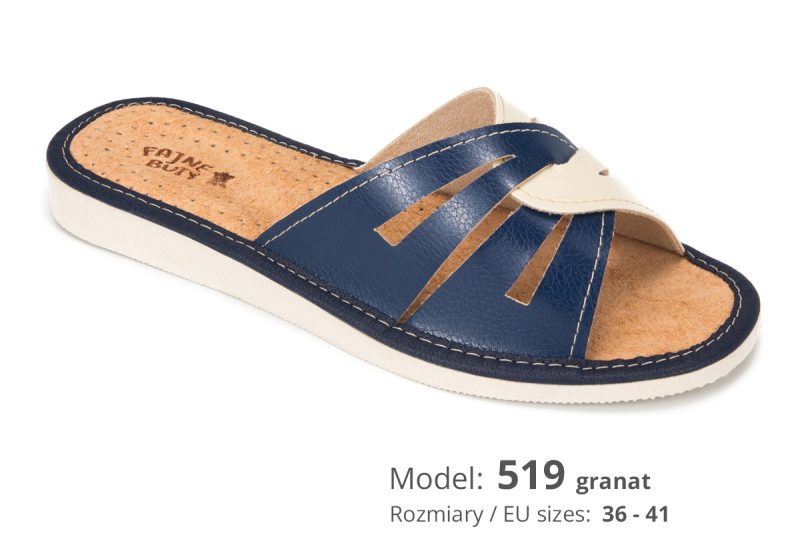 Women's slippers (catalog number 519) navy blue