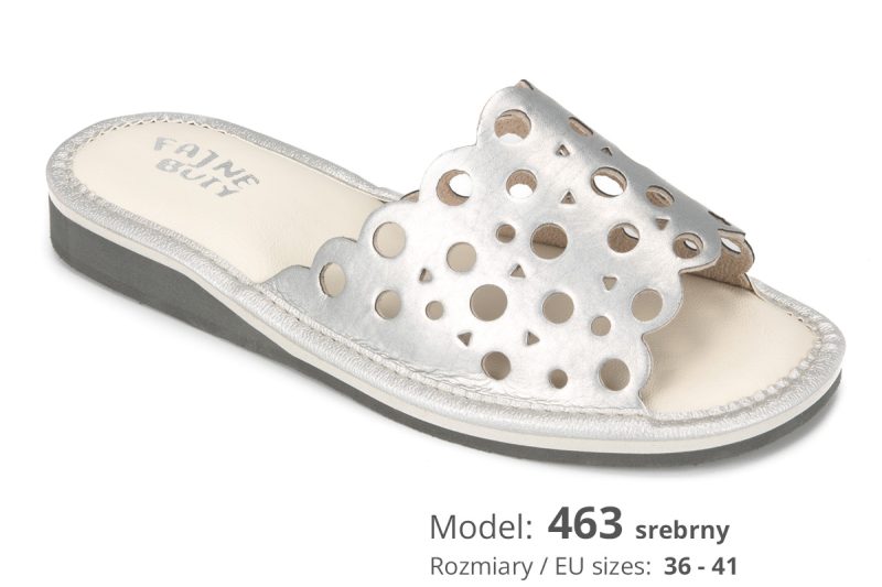 Women's slippers (catalog no. 463 silver)