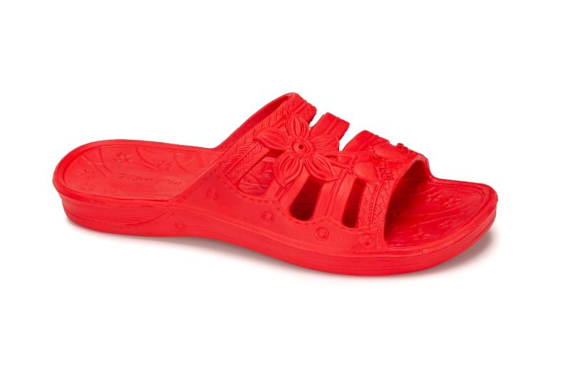 Red women's pool slippers (catalog no. 1D-6)
