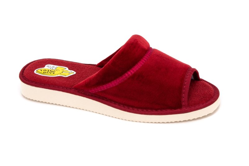 Red women's cotton slippers (catalog no. 411)