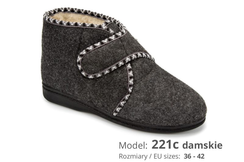 Women's gray slippers (cat. no. 221c)