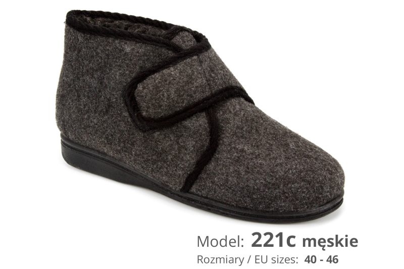 Men's gray slippers (cat. no. 221c)
