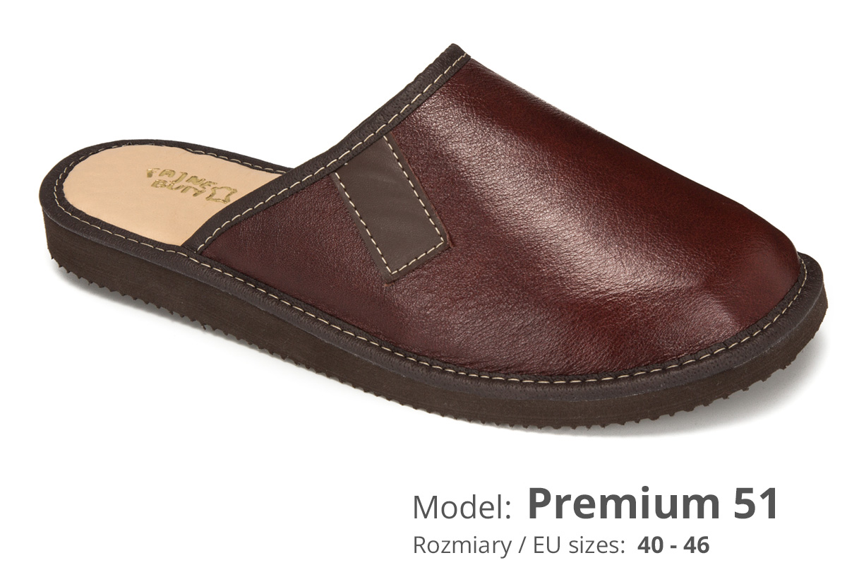 PREMIUM men's leather slippers (cat. no. 51) pic. 1
