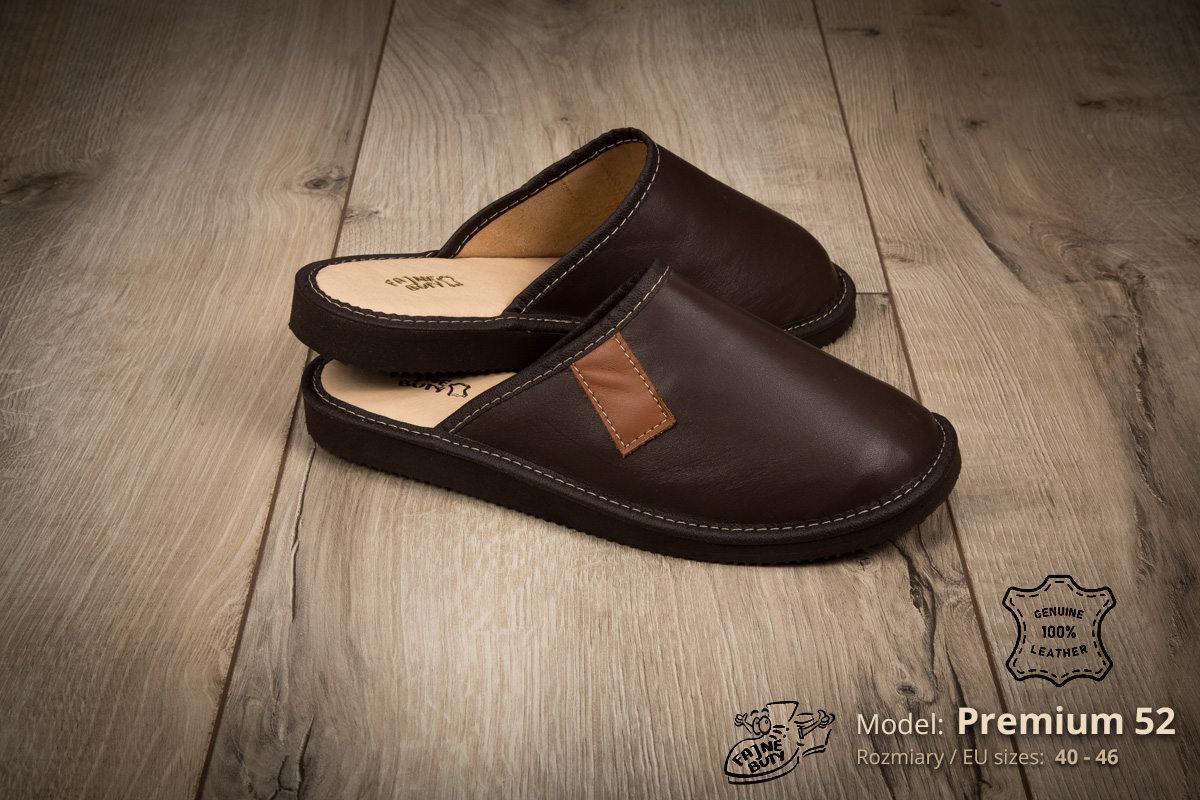 PREMIUM men's leather slippers (cat. no. 52) photo. 4